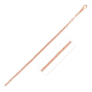 Size: 18'' - 14K Rose Gold Delicate Paperclip Chain (2.10 mm)