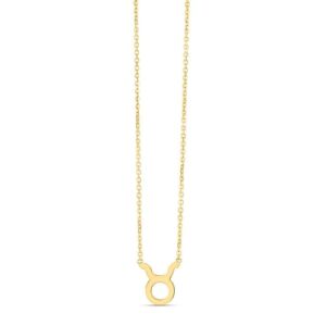 Size: 18 - 14K Yellow Gold Taurus Necklace