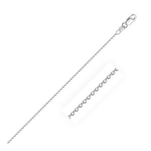 Size: 16'' - 14k White Gold Round Cable Link Chain (1.20 mm)