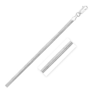 Size: 16'' - Sterling Silver Rhodium Plated Herringbone Chain (3.30 mm)
