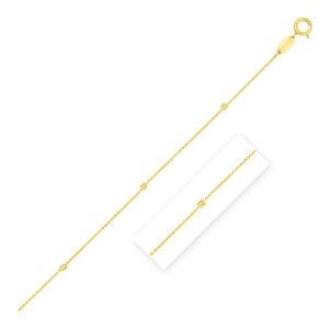 Size: 16'' - Bead Links Pendant Chain in 14k Yellow Gold (1.50 mm)