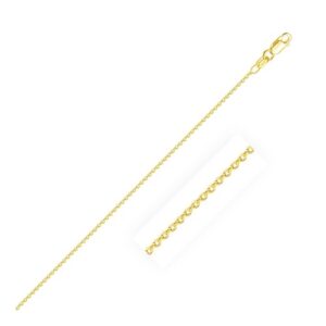 Size: 16'' - 14k Yellow Gold Oval Cable Link Chain (0.97 mm)