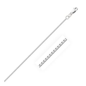 Size: 18'' - 10k White Gold Octagonal Box Chain (1.20 mm)