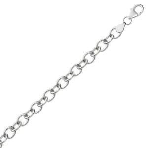 Size: 7.25'' - Sterling Silver Rhodium Plated Fancy Charm Bracelet