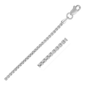 Size: 18 - 14k White Gold Solid Round Box Chain (1.60 mm)