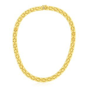 Size: 17'' - 14k Yellow Gold Basket Weave Necklace