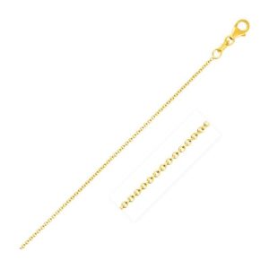 Size: 16'' - 14k Yellow Gold Round Cable Link Chain (1.1 mm)