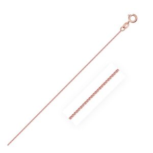 Size: 18'' - 14k Rose Gold Diamond Cut Round Wheat Chain (0.60 mm)