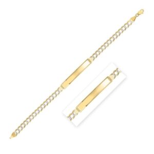 Size: 7 - 14k Yellow Gold Pave Curb ID Bracelet (6.00 mm)