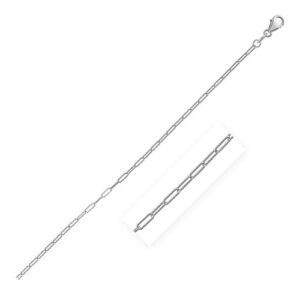Size: 16 - 18K White Gold Fine Paperclip Chain (1.50 mm)