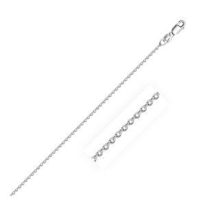 Size: 17'' - 14k White Gold Diamond Cut Cable Link Chain (1.10 mm)