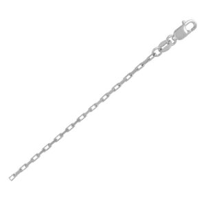Size: 18 - 14k White Gold French Cable Chain (1.30 mm)