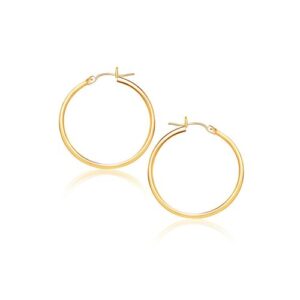 10k Yellow Gold Polished Hoop Earrings (2x40 mm)