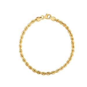 Size: 7 - Silk Rope Chain Bracelet in 14k Yellow Gold (3.0 mm)