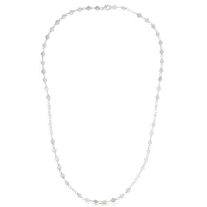 Size: 18'' - 14k White Gold Necklace with Polished Circles