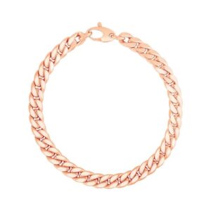 Size: 7.25'' - 14K Rose Gold Cuban Link Bracelet