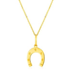 Size: 18'' - 14K Yellow Gold Necklace with Horseshoe