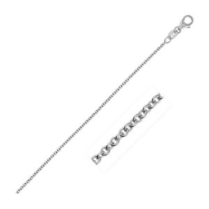 Size: 16'' - 14k White Gold Round Cable Link Chain (1.30 mm)