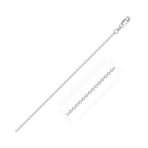 Size: 16 - 18k White Gold Diamond Cut Cable Link Chain (0.80 mm)