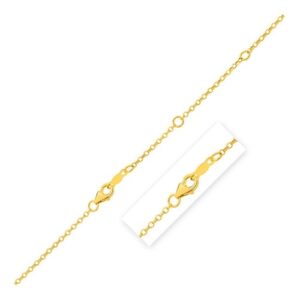 Size: 18 - Double Extendable Cable Chain in 14k Yellow Gold (1.40 mm)