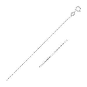 Size: 16'' - 14k White Gold Oval Cable Link Chain (0.97 mm)