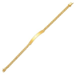 Size: 7.5 - 14k Yellow Gold ID Bracelet with Double Rope Chain (3.00 mm)