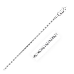 Size: 16'' - Sterling Silver Rhodium Plated Wheat Chain (1.50 mm)