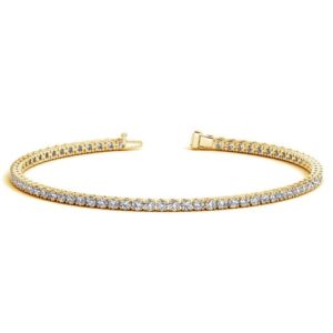 Size: 7 - Lab Grown Round Diamond Tennis Bracelet in 14k Yellow Gold (2 cctw F/G  VS2/SI1)
