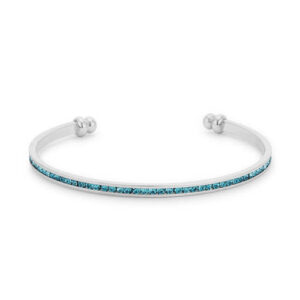 Channel-Set Aqua Cubic Zirconia Cuff
