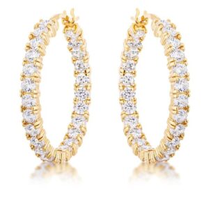 18k Gold Plated Eternity Hoop Earrings