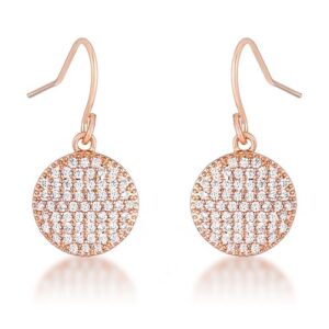 .6 Ct Elegant CZ Rose Gold Plated Disk Earrings