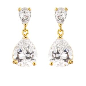 18k Gold Plated Double Pear Drop Earrings